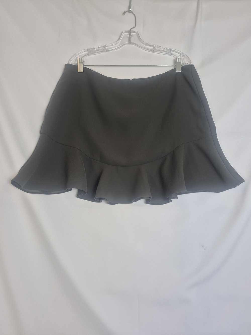 Banana Republic Flared Ruffle Hem Mini Skirt - Olive Green